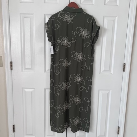 NWT Kindred Olive Green Midi/Maxi Dress w Design L - Picture 5 of 7